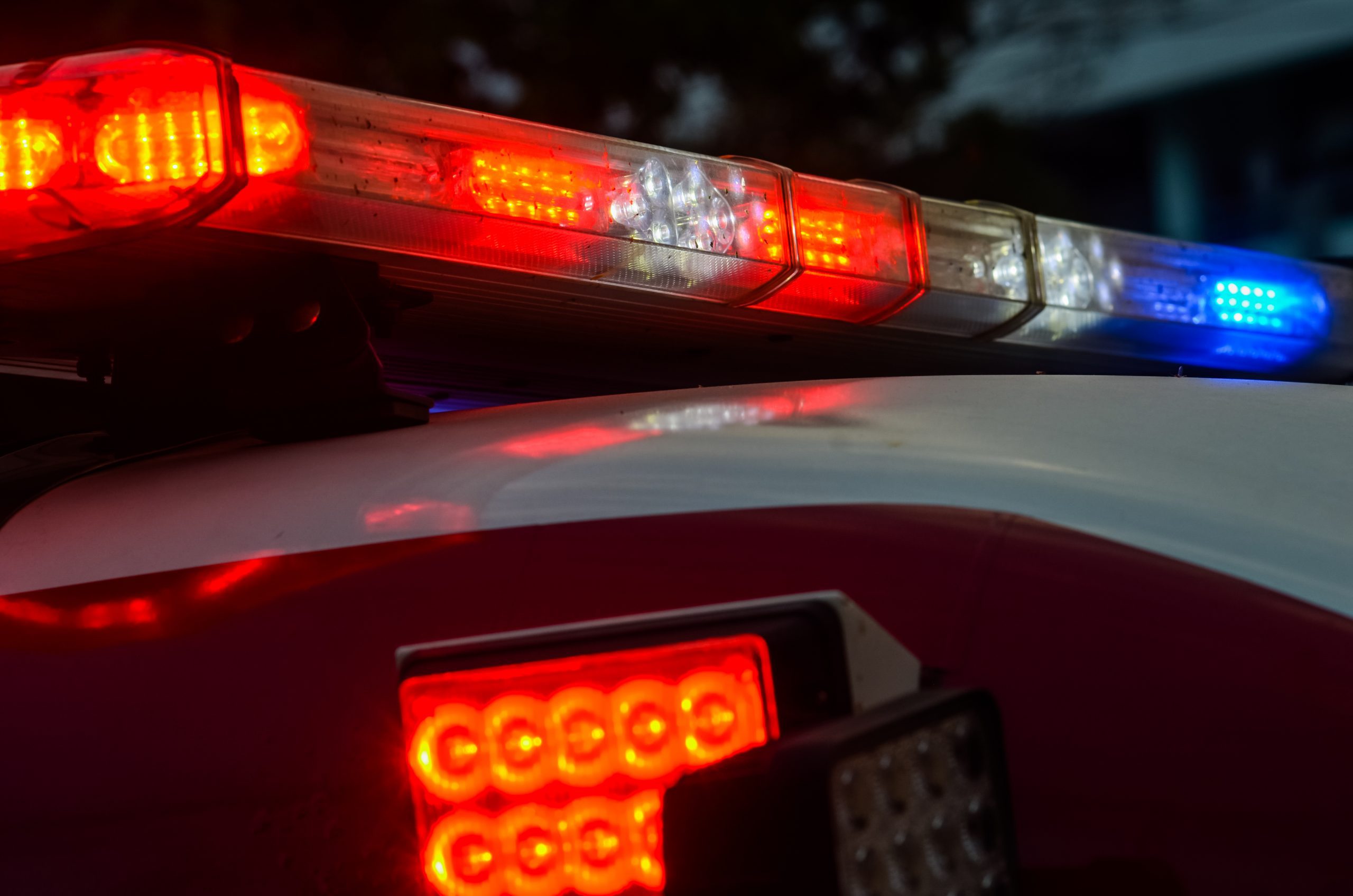 Close up of lit up ambulance sirens