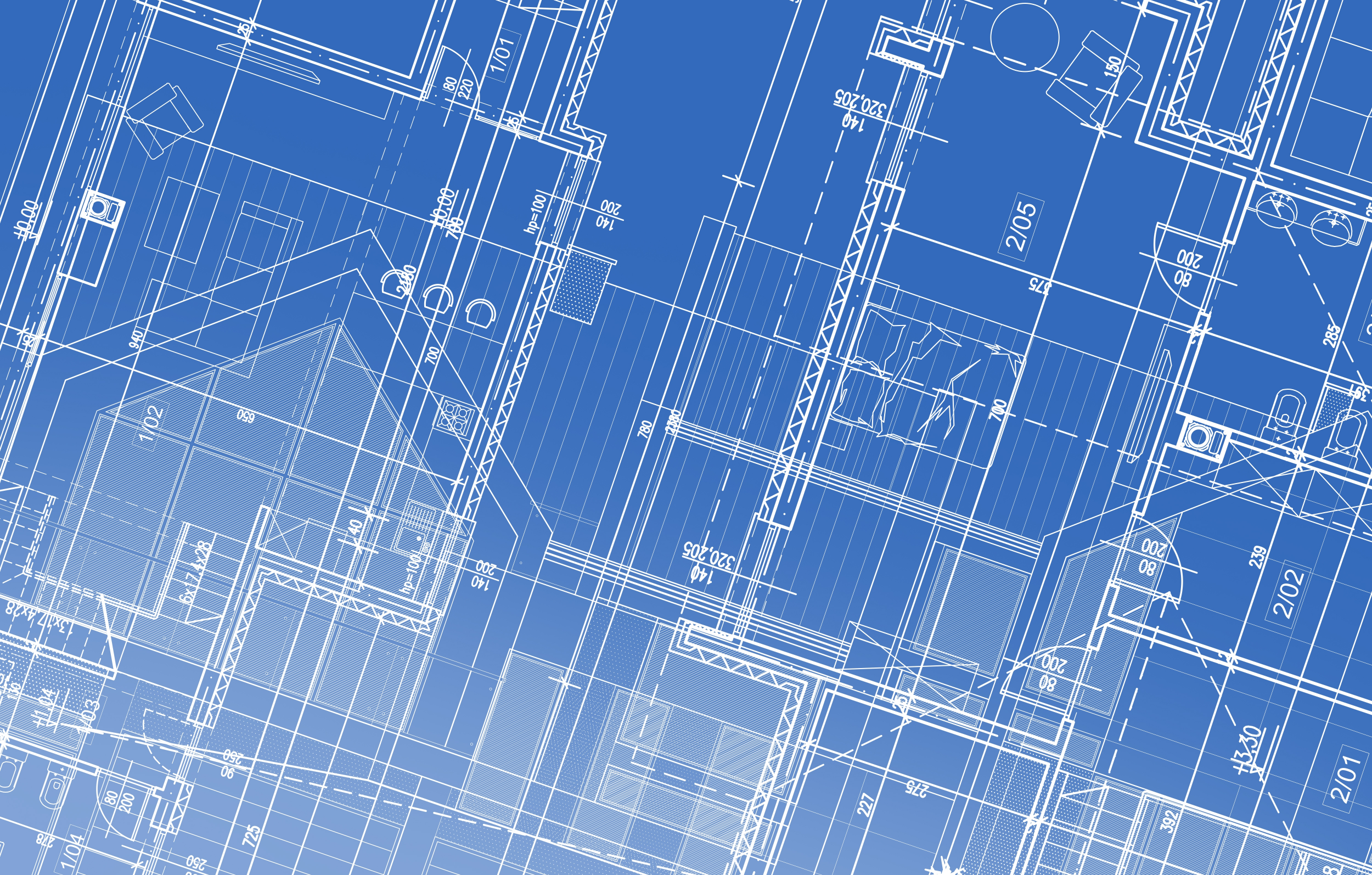 Blueprints for a building construction project.