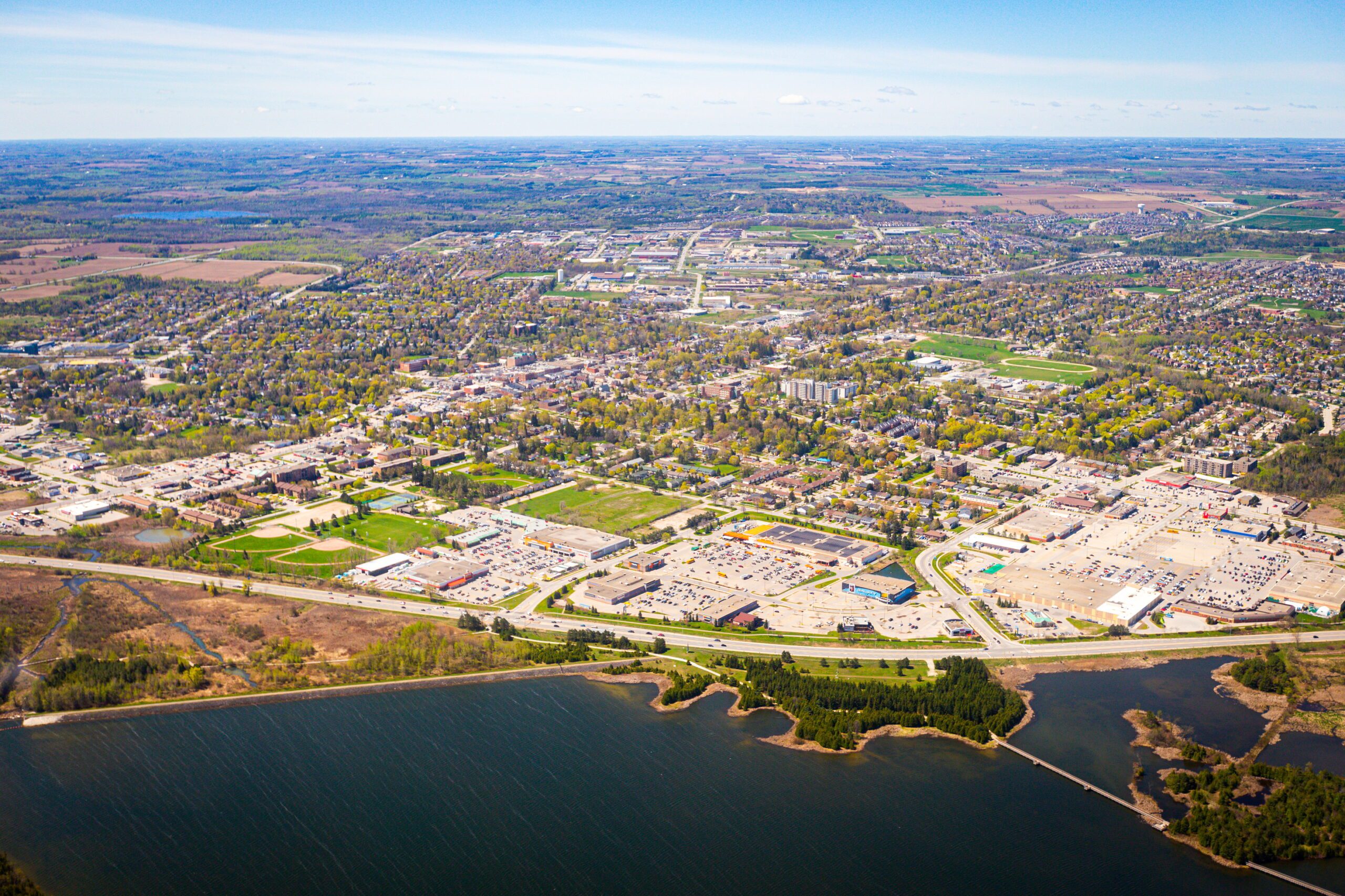 Aerial of Orangeville and headwaters
